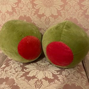 Martini Green Olive Throw Pillows